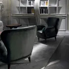 Classic design upholstered lounge chair, L78xP75cm, Benny Viadurini