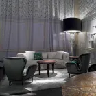 Classic design upholstered lounge chair, L78xP75cm, Benny Viadurini