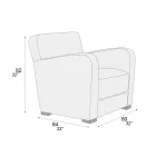 Lounge Armchair in Wood, Leather and Metal Made in Italy - Burlesco Viadurini