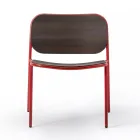 Lounge Armchair in Wood and Metal Made in Italy 2 Pieces - Saffia Viadurini