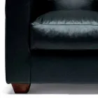 Leather Lounge Chair with Walnut Feet Made in Italy - Alessandria Viadurini