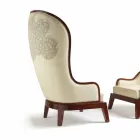 Laser decoration leather lounge chair, made in Italy, Eli Viadurini