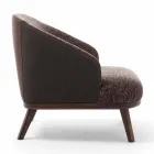 Fabric Lounge Chair with Solid Wood Base Made in Italy - Pepina Viadurini
