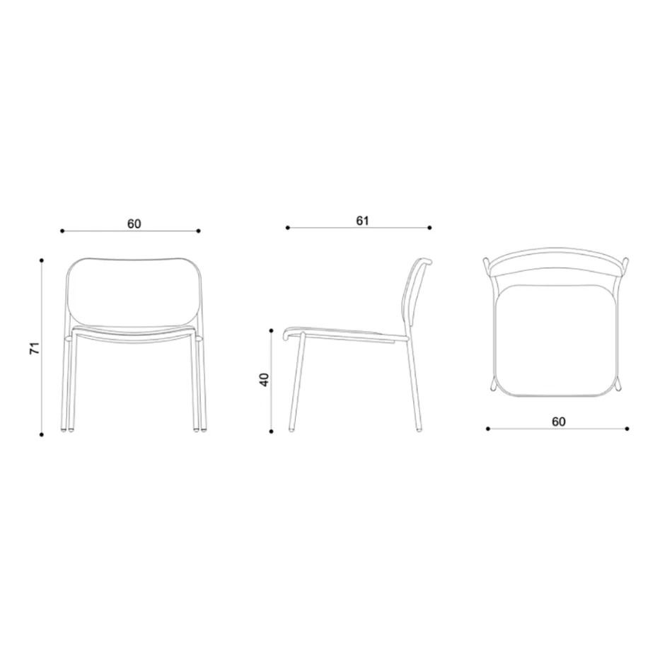 Lounge Armchair in Fabric and Metal Made in Italy 2 Pieces - Sangria Viadurini