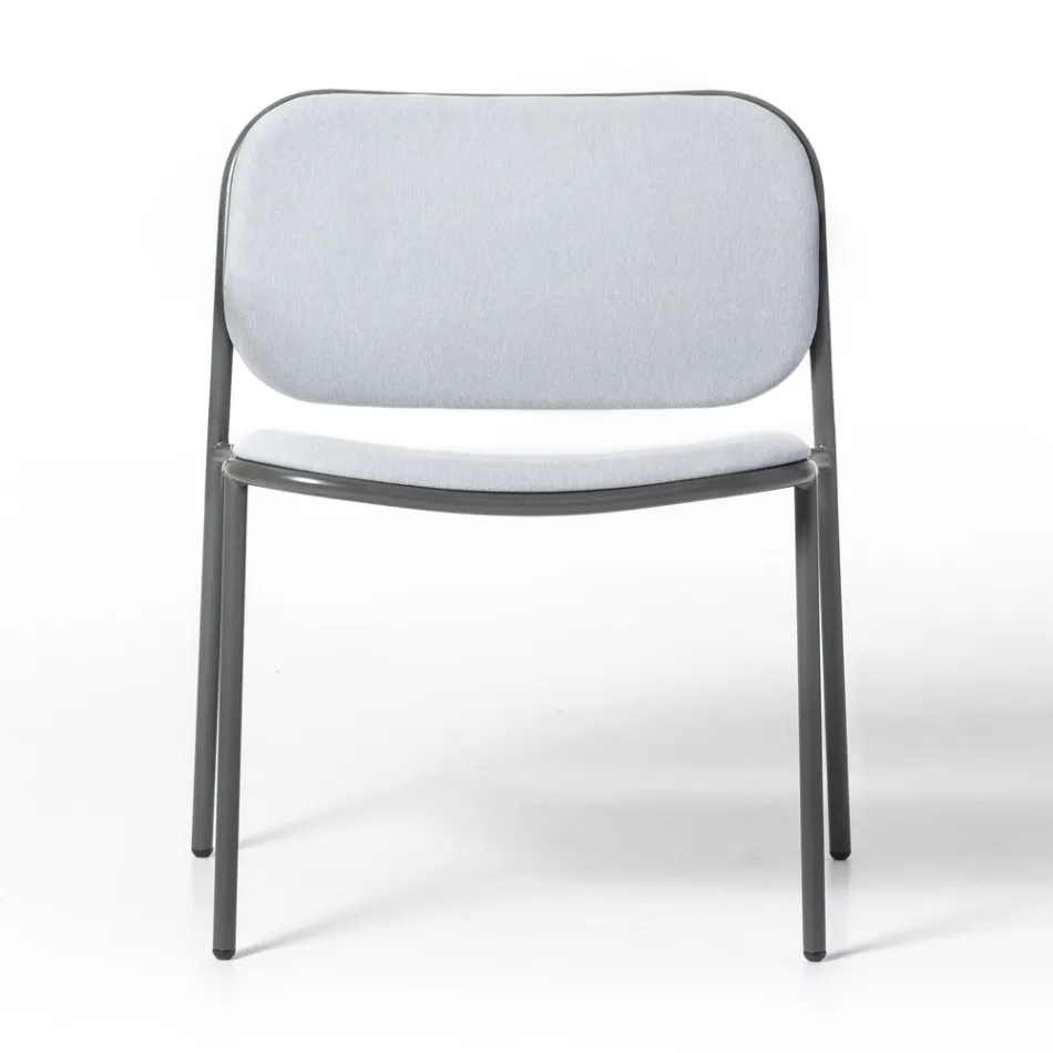 Lounge Armchair in Fabric and Metal Made in Italy 2 Pieces - Sangria Viadurini