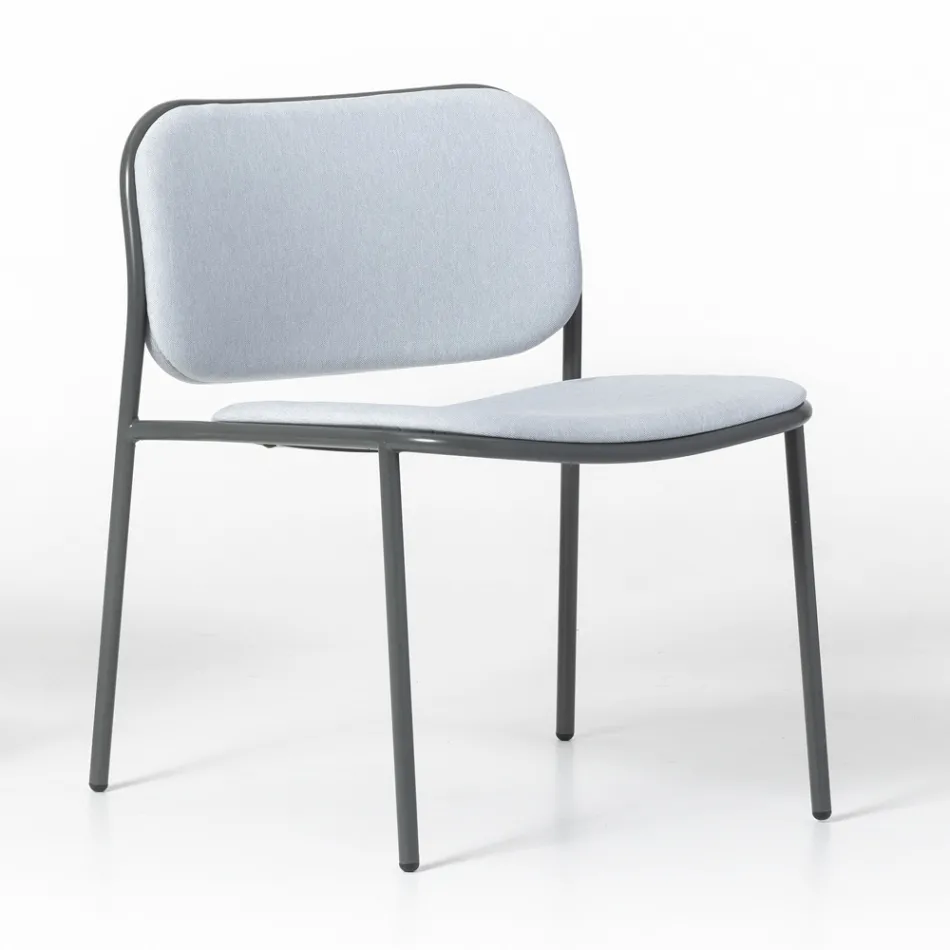 Lounge Armchair in Fabric and Metal Made in Italy 2 Pieces - Sangria Viadurini