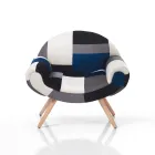 Patchwork Fabric Lounge Armchair - Bromo Viadurini