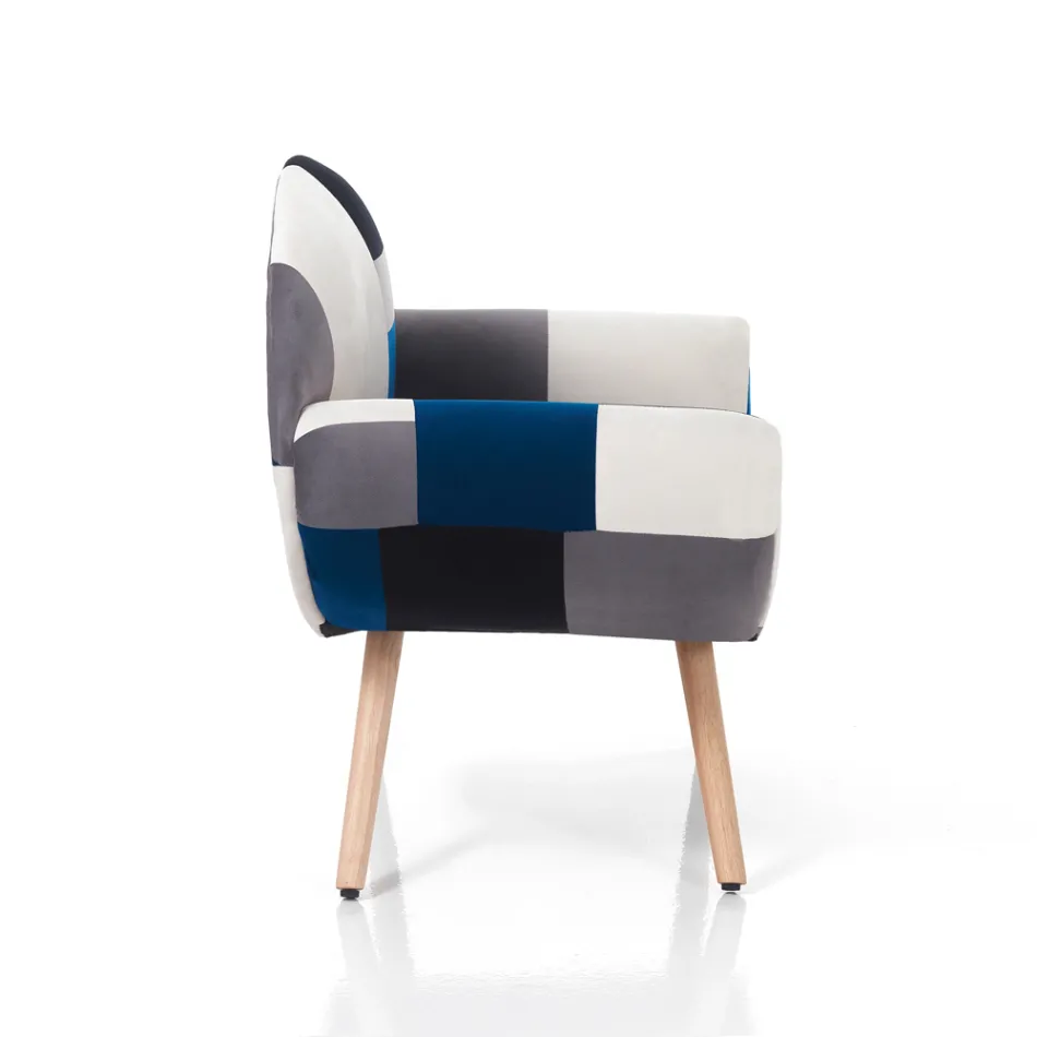 Patchwork Fabric Lounge Armchair - Bromo Viadurini