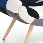 Patchwork Fabric Lounge Armchair - Bromo Viadurini