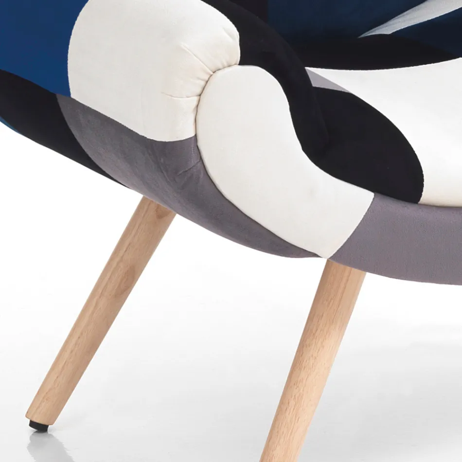 Patchwork Fabric Lounge Armchair - Bromo Viadurini