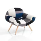 Patchwork Fabric Lounge Armchair - Bromo Viadurini