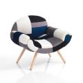 Patchwork Fabric Lounge Armchair - Bromo