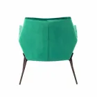 Modern Lounge Chair in Petrol Green Velvet and Black Metal - Toned Viadurini