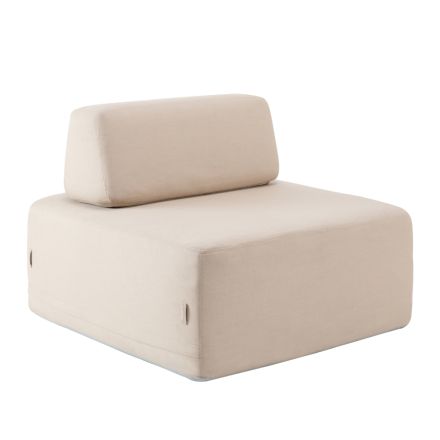Square Lounge Armchair Upholstered in Fabric Made in Italy - Lilium Viadurini