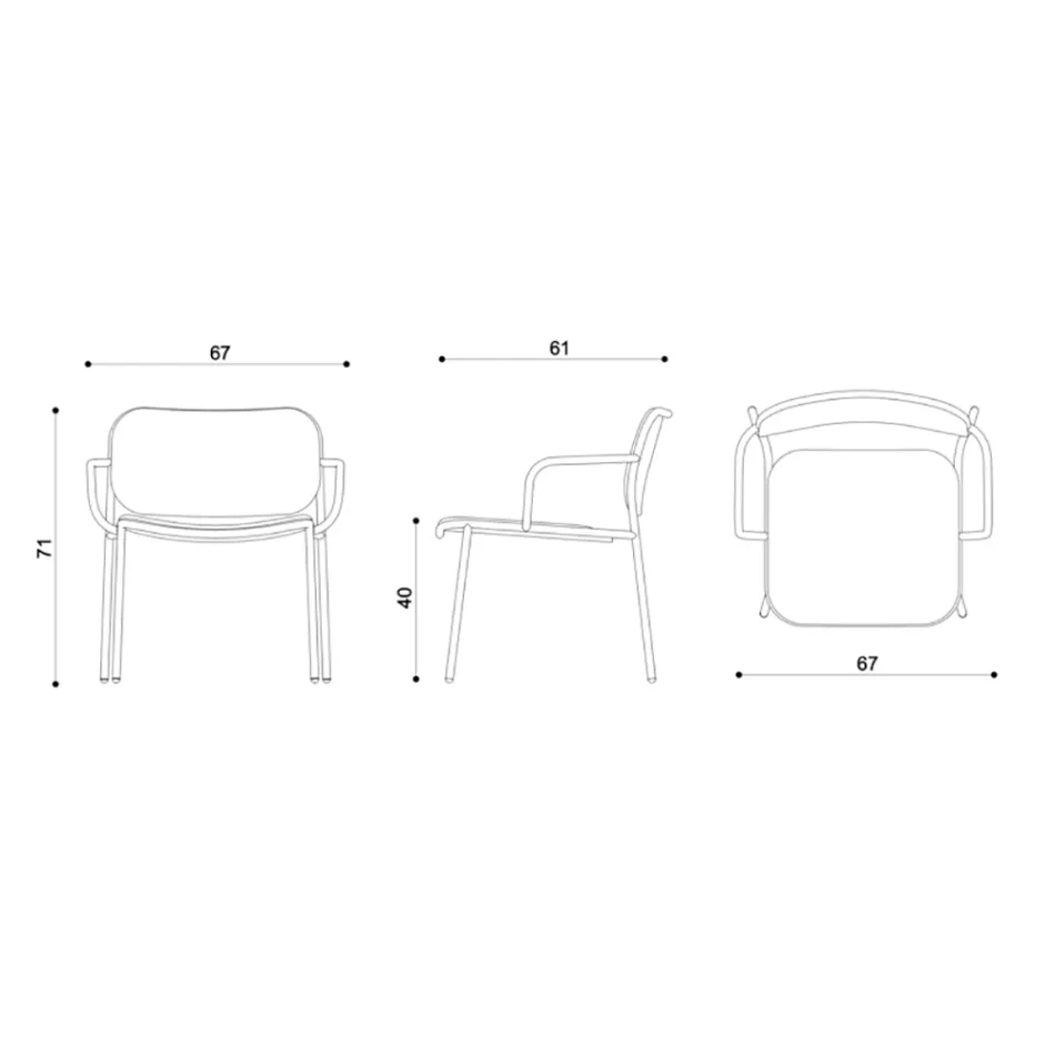 Lounge Armchair Covered in Fabric Made in Italy 2 Pieces - Sangria Viadurini