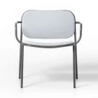 Lounge Armchair Covered in Fabric Made in Italy 2 Pieces - Sangria Viadurini