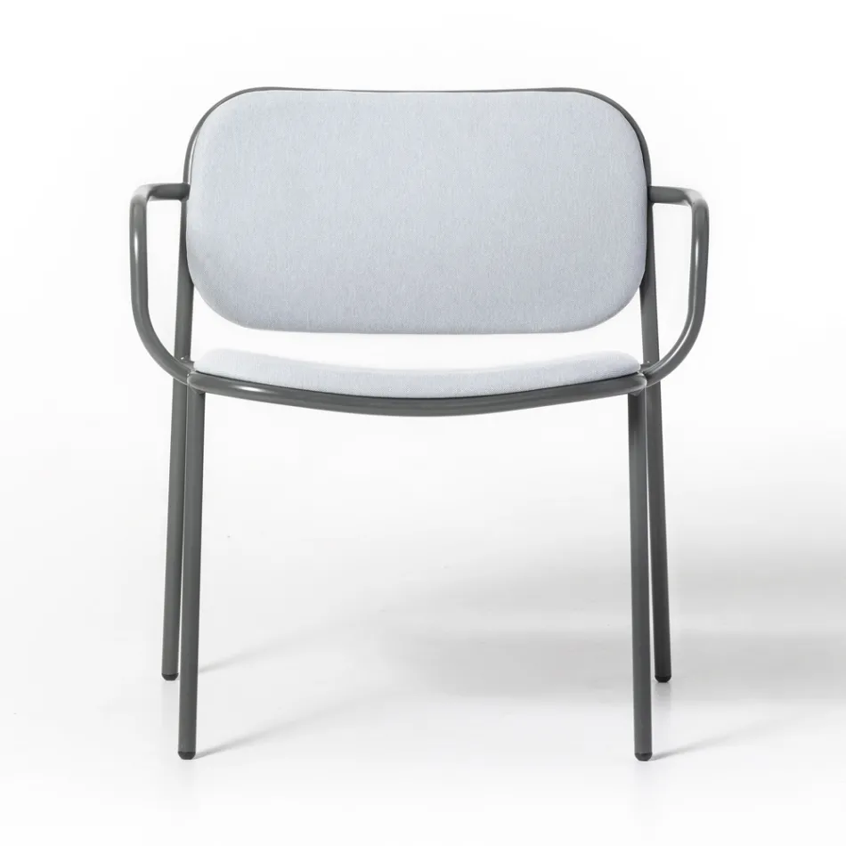 Lounge Armchair Covered in Fabric Made in Italy 2 Pieces - Sangria Viadurini