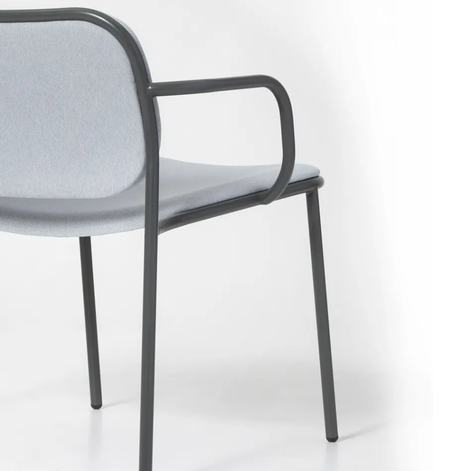 Lounge Armchair Covered in Fabric Made in Italy 2 Pieces - Sangria Viadurini