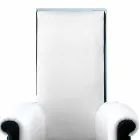 Lounge Armchair Upholstered in Black and White Velvet Made in Italy - Gedda Viadurini