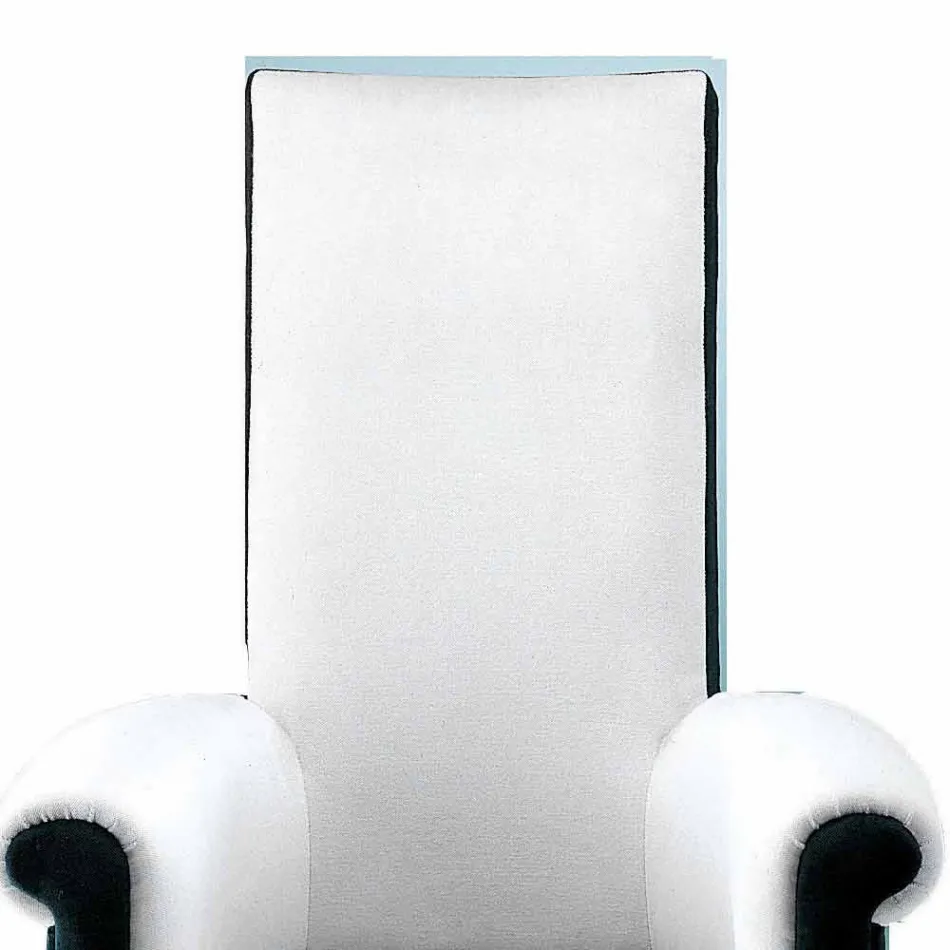 Lounge Armchair Upholstered in Black and White Velvet Made in Italy - Gedda Viadurini