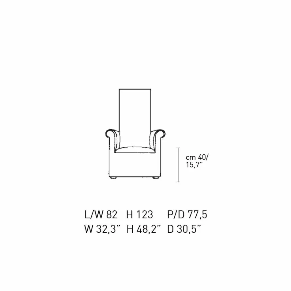 Lounge Armchair Upholstered in Black and White Velvet Made in Italy - Gedda Viadurini