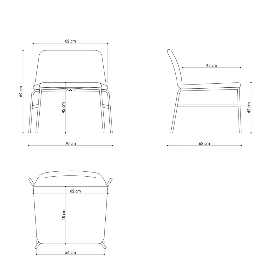 High Quality Lounge Armchair in Fabric and Metal Made in Italy - Molde Viadurini