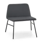 High Quality Lounge Armchair in Fabric and Metal Made in Italy - Molde Viadurini