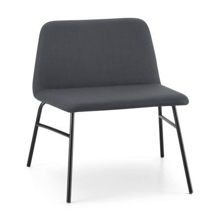 High Quality Lounge Armchair in Fabric and Metal Made in Italy - Molde Viadurini