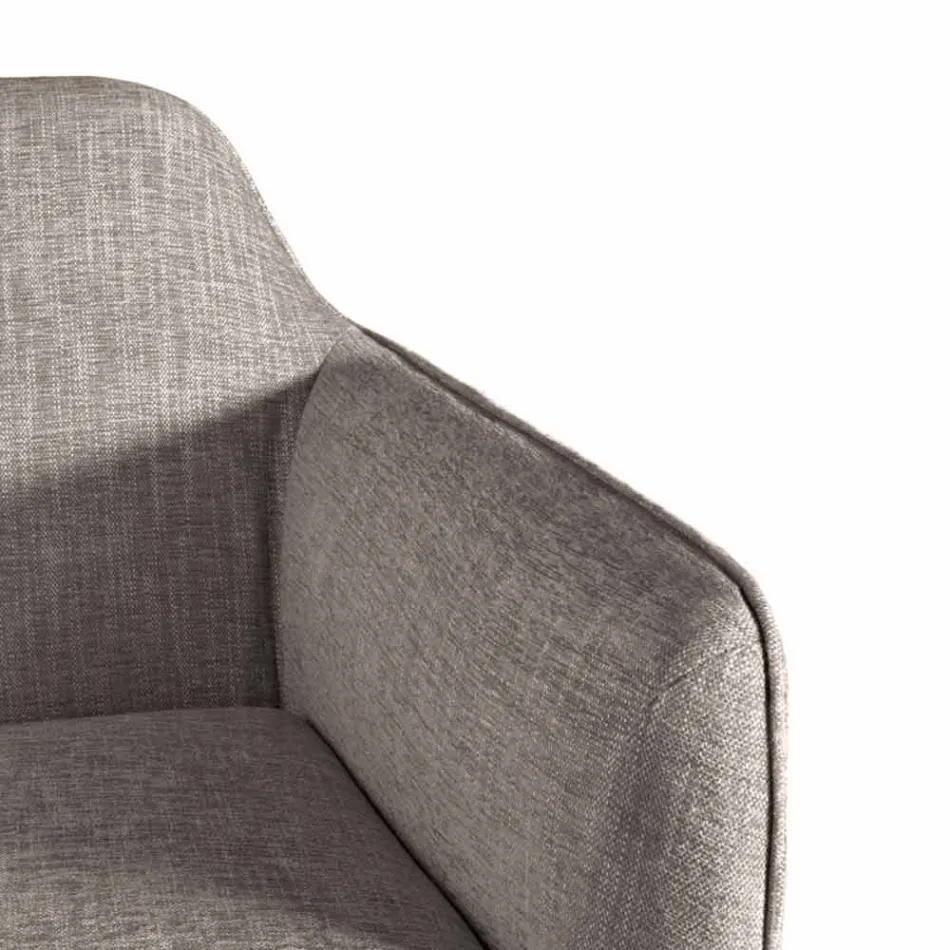 Lounge Armchair in Fabric with Metal Feet Made in Italy - Cherry Viadurini