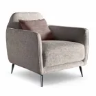 Lounge Armchair in Fabric with Metal Feet Made in Italy - Cherry Viadurini