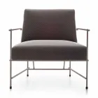 Fabric Lounge Armchair with Metal Structure Made in Italy - Manila Viadurini