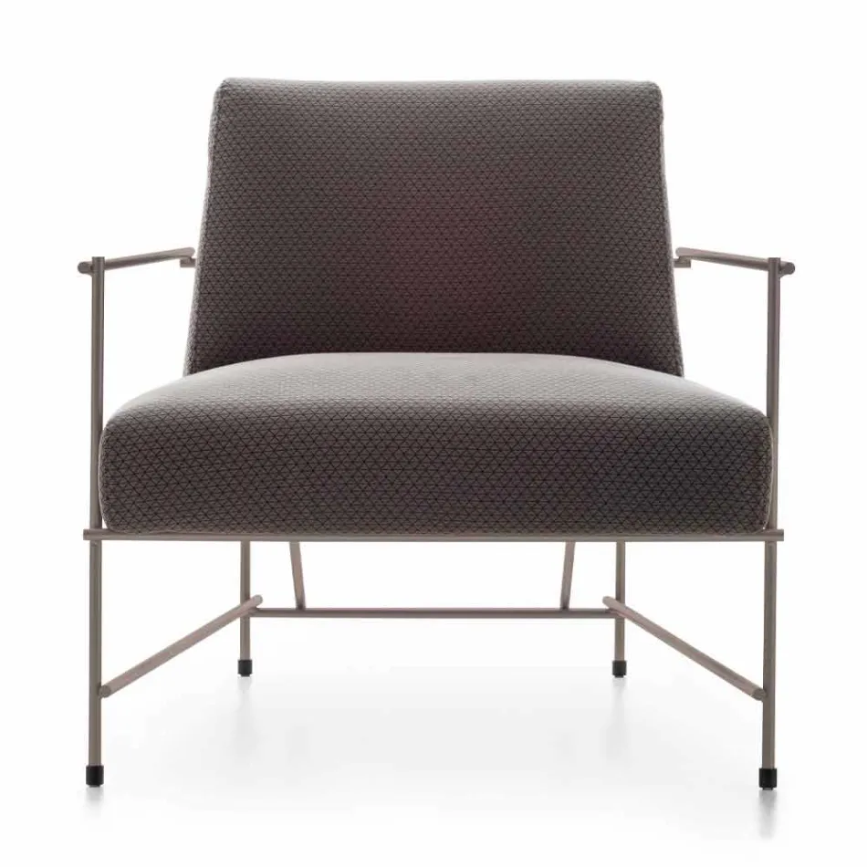Fabric Lounge Armchair with Metal Structure Made in Italy - Manila Viadurini