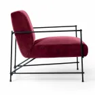 Fabric Lounge Armchair with Metal Structure Made in Italy - Manila Viadurini