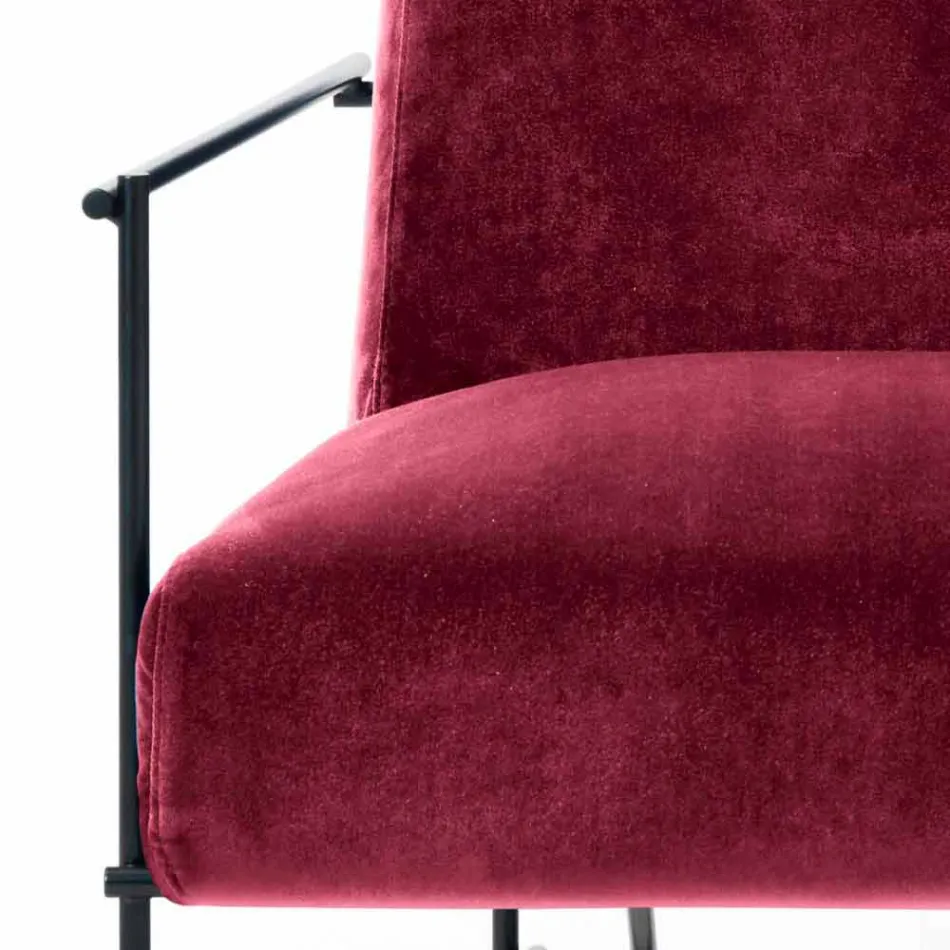 Fabric Lounge Armchair with Metal Structure Made in Italy - Manila Viadurini