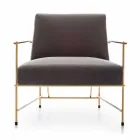 Fabric Lounge Armchair with Metal Structure Made in Italy - Manila Viadurini