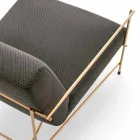 Fabric Lounge Armchair with Metal Structure Made in Italy - Manila Viadurini