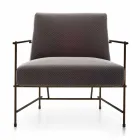 Fabric Lounge Armchair with Metal Structure Made in Italy - Manila Viadurini
