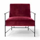 Fabric Lounge Armchair with Metal Structure Made in Italy - Manila Viadurini