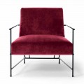 Fabric Lounge Armchair with Metal Structure Made in Italy - Manila