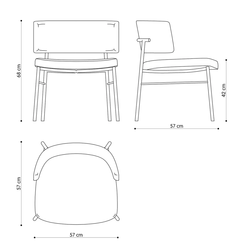 Velvet Lounge Armchair with Metal Structure Made in Italy - Alaska Viadurini