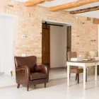 Lounge Armchair Made of Aged Effect Vintage Leather - Stamp Viadurini