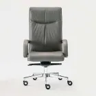 Swivel Executive Office Armchair in Leather and Ecoleather - Oliviero Viadurini