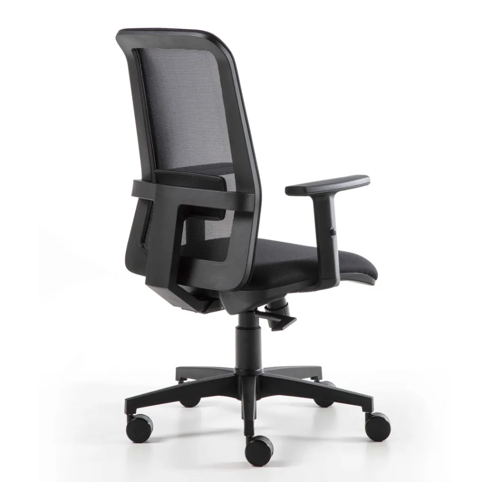 Swivel Office Armchair with Petrol Lift in Technical Fabric and Mesh - Office Viadurini