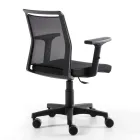 Swivel Office Armchair in Technical Fabric and Black Mesh - Daria Viadurini