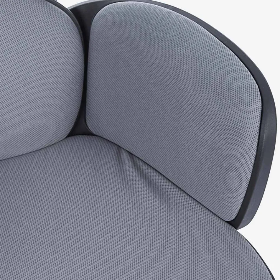 Adjustable Swivel Office Chair in Steel and Polyester - Luigio Viadurini