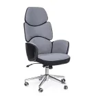 Adjustable Swivel Office Chair in Steel and Polyester - Luigio Viadurini
