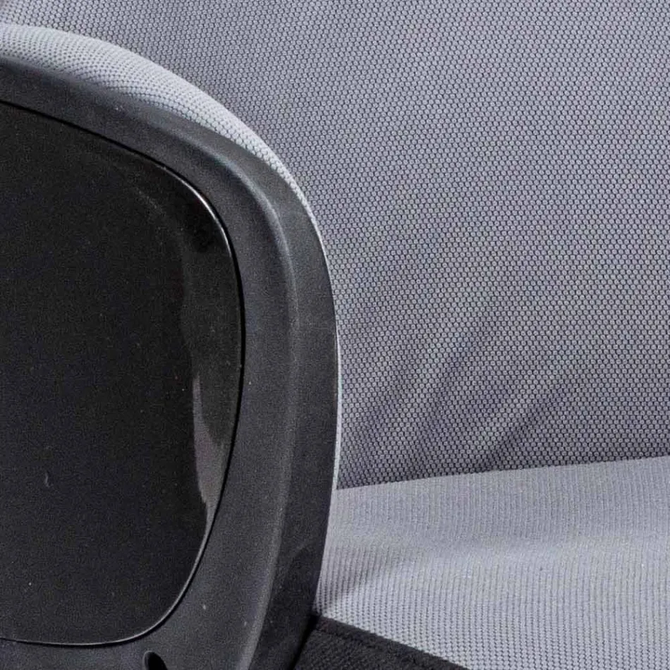 Adjustable Swivel Office Chair in Steel and Polyester - Luigio Viadurini