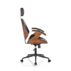 Office Armchair in Wood, Synthetic Leather and Metal - Alaccia Viadurini