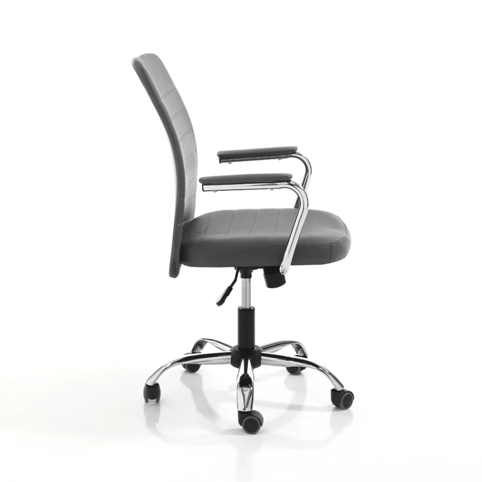 Leather Office Armchair and Adjustable Petrol Lift - Radon Viadurini