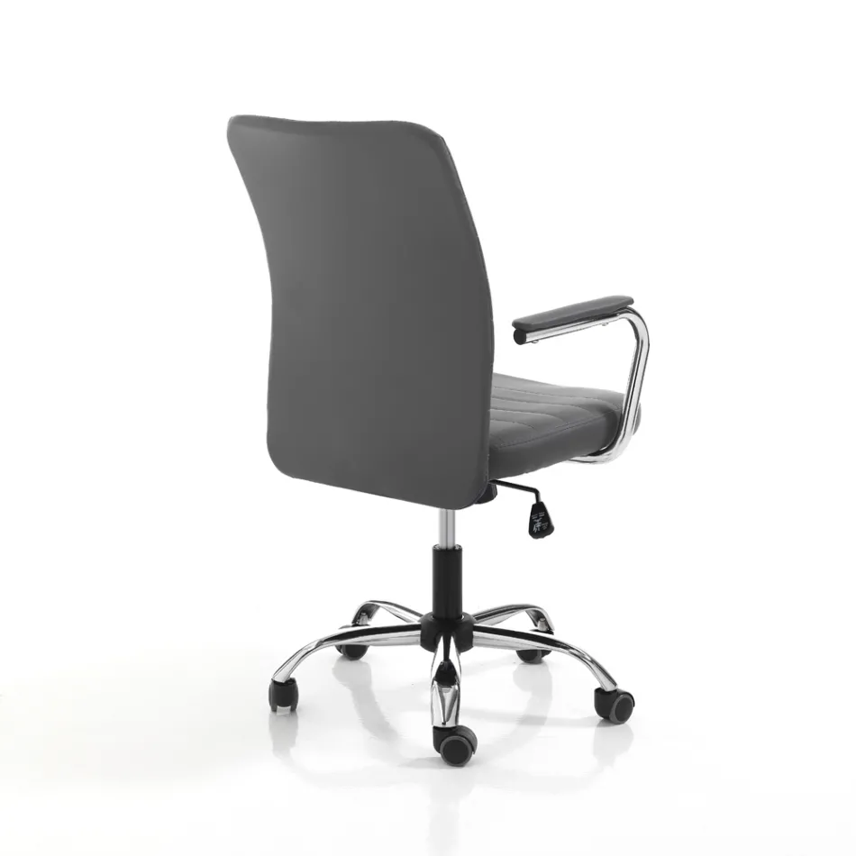 Leather Office Armchair and Adjustable Petrol Lift - Radon Viadurini